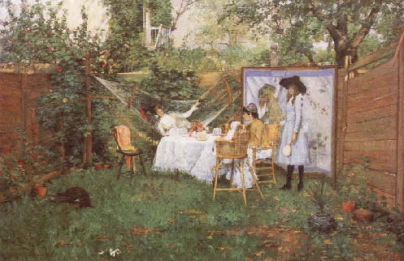 William Merrit Chase The Open air Breakfast oil painting image